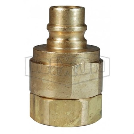Dixon Snap-Tite by  H Series Interchange Valved Quick Connect Plug, 3/8-18 Nominal, FNPT, Brass, Domestic V3F3-B